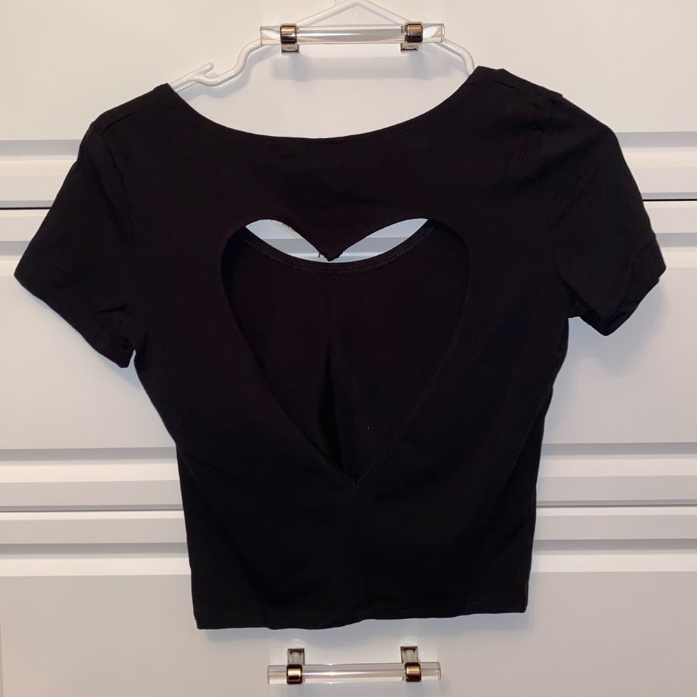 PINK Black Crop Top
